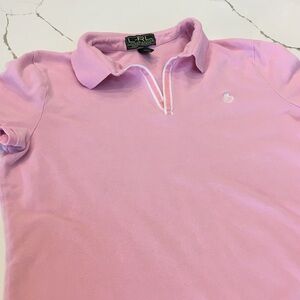 Green Tag Lauren Ralph Lauren Light Pink Polo Top Large Women’s